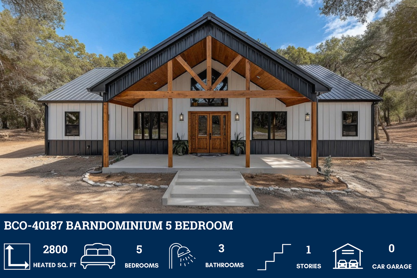 BCO-40187 Barndominium House Plan