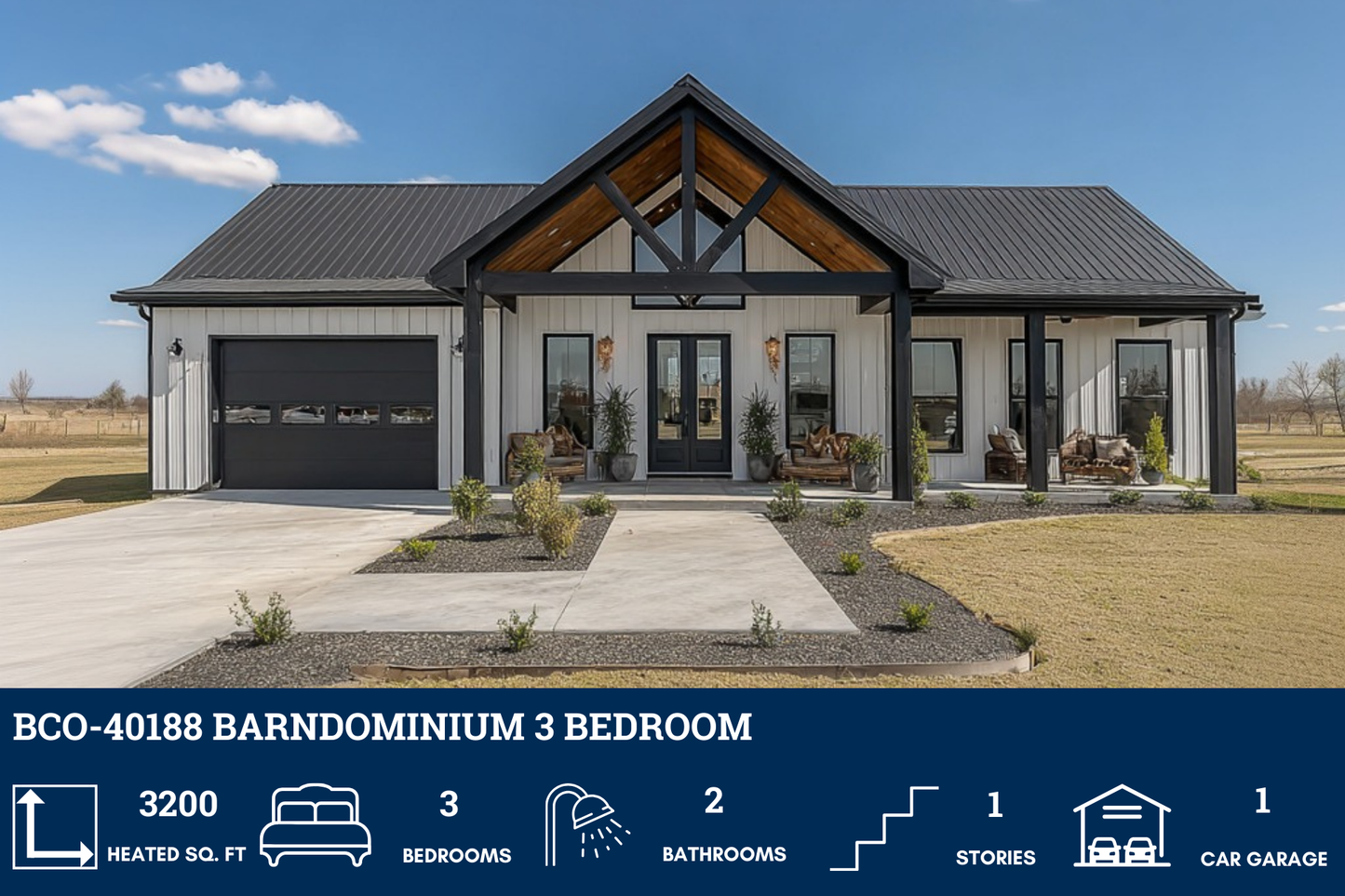 BCO-40188 Barndominium House Plan