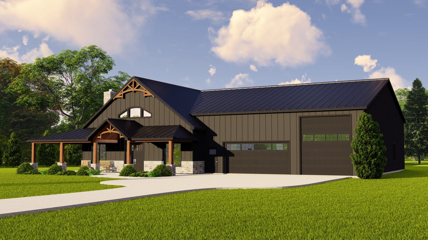 BG-20003-B Fairhaven Barndominium House Plan