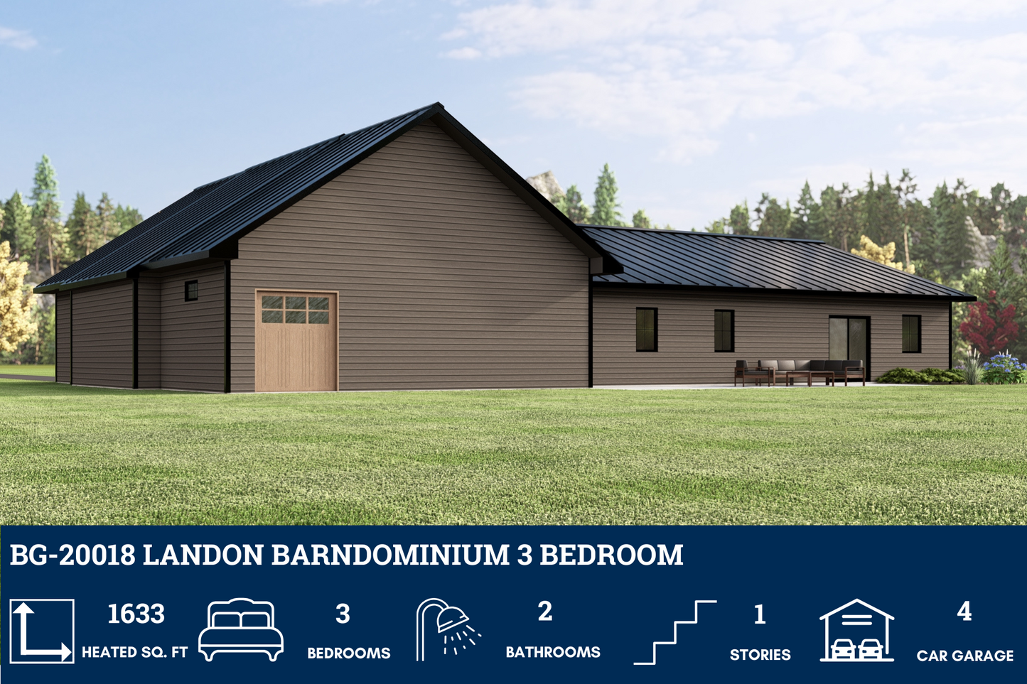 BG-20018 Landon Barndominium House Plan