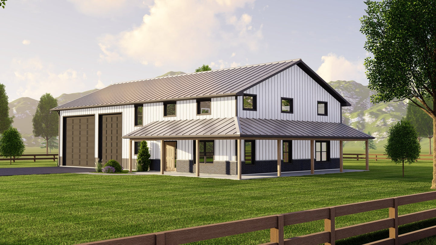 BG-20019 Evergreen Barndominium House Plan