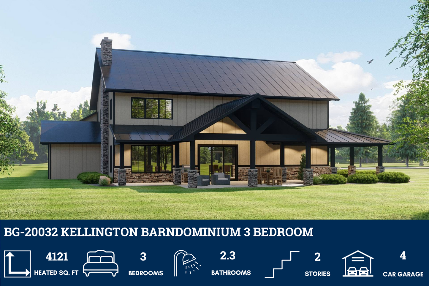 BG-20032 Kellington Barndominium House Plan