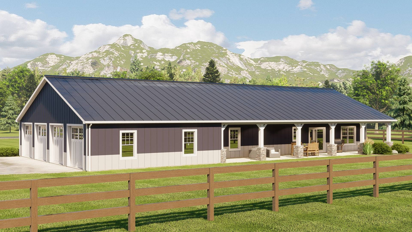 BG-20033 Lancaster Barndominium House Plan