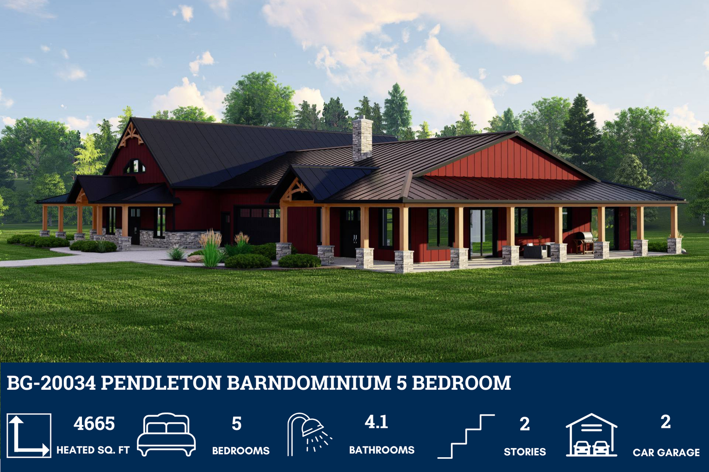 BG-20034 Pendleton Barndominium House Plan