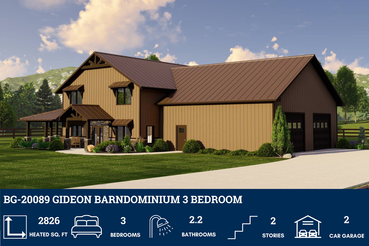 BG-20089 Gideon Barndominium House Plan