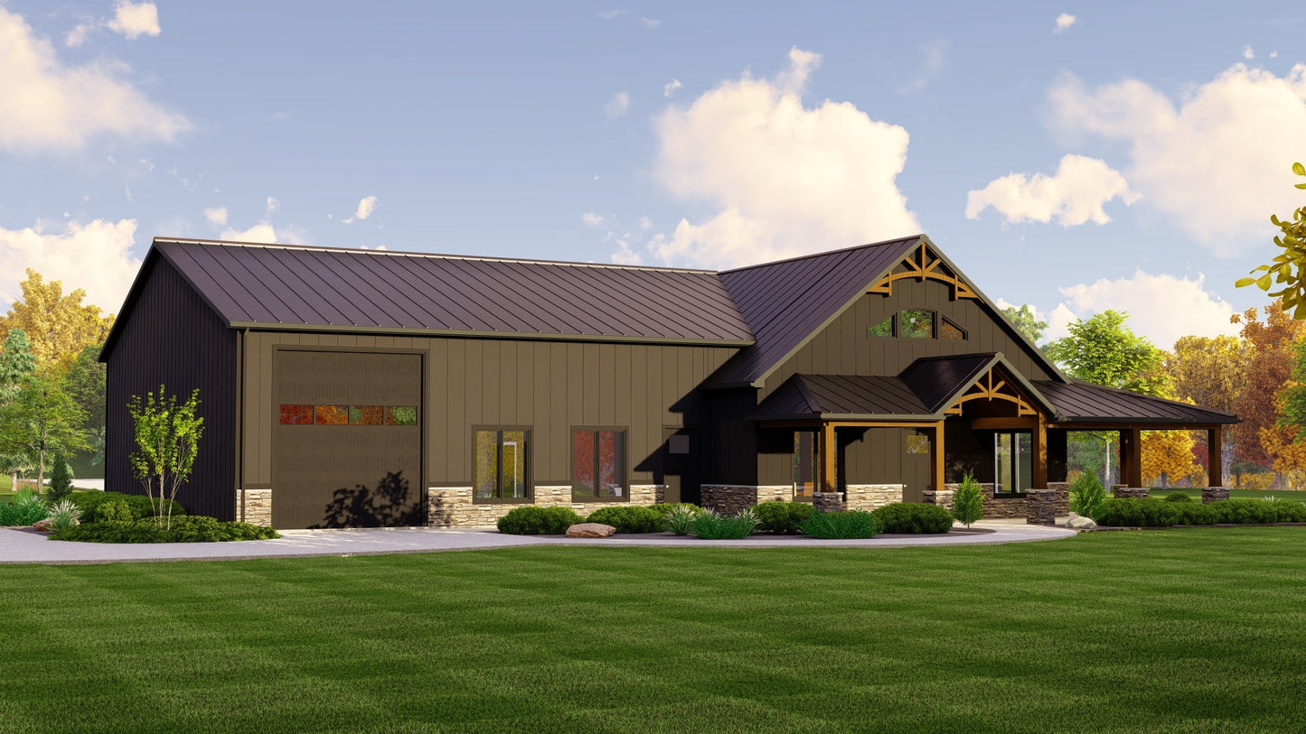 BG-20095 Caspian Barndominium House Plan