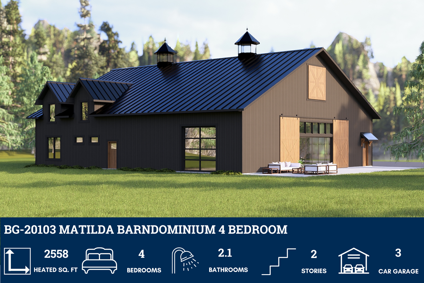 BG-20103 Matilda Barndominium House Plan