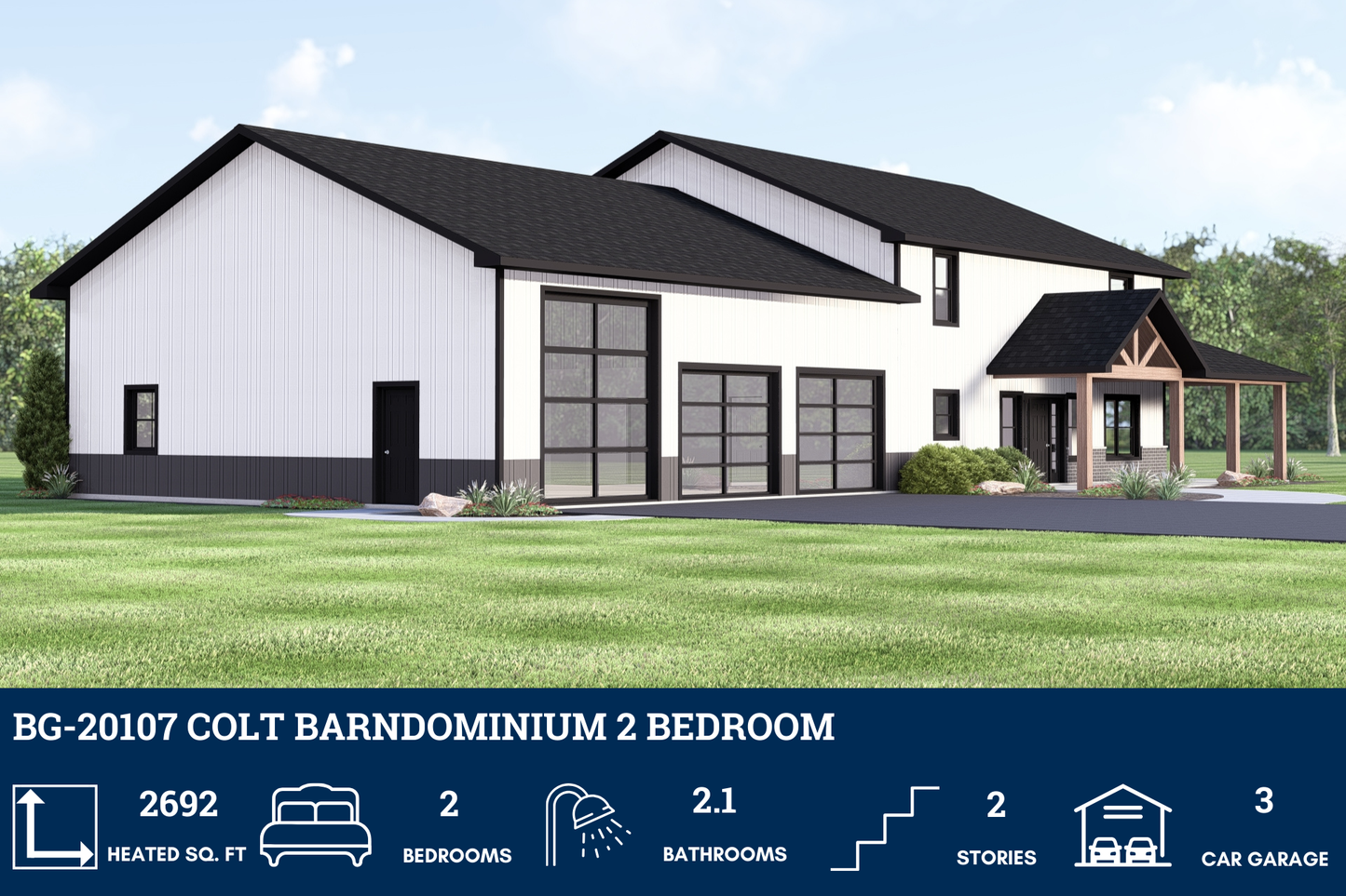 BG-20107 Colt Barndominium House Plan