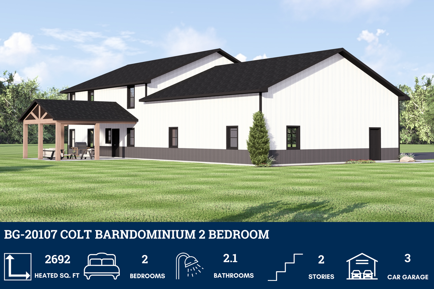 BG-20107 Colt Barndominium House Plan