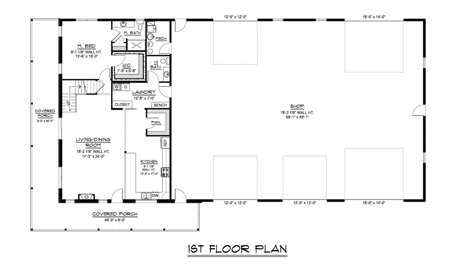 BG-20108 Vance Barndominium House Plan