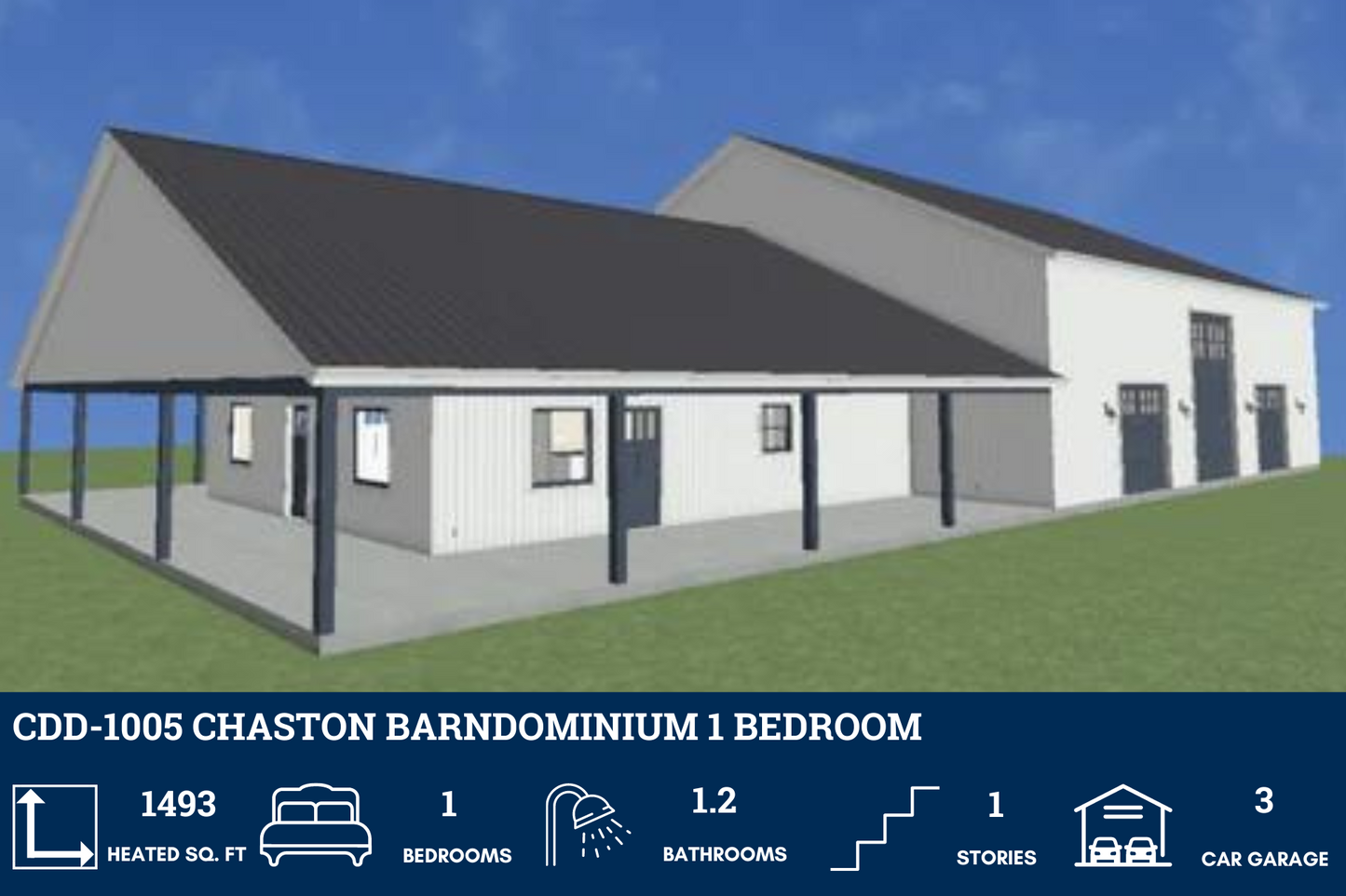 CDD-1005 Chaston Barndominium House Plans