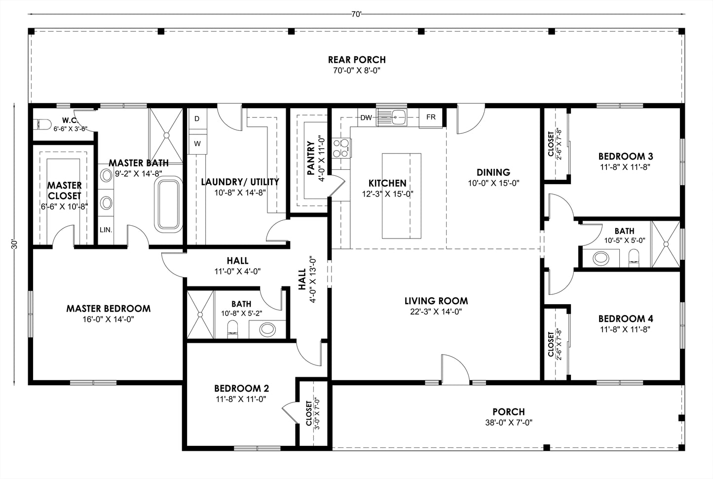 FH-00115 Karla Modern Farmhouse Plan