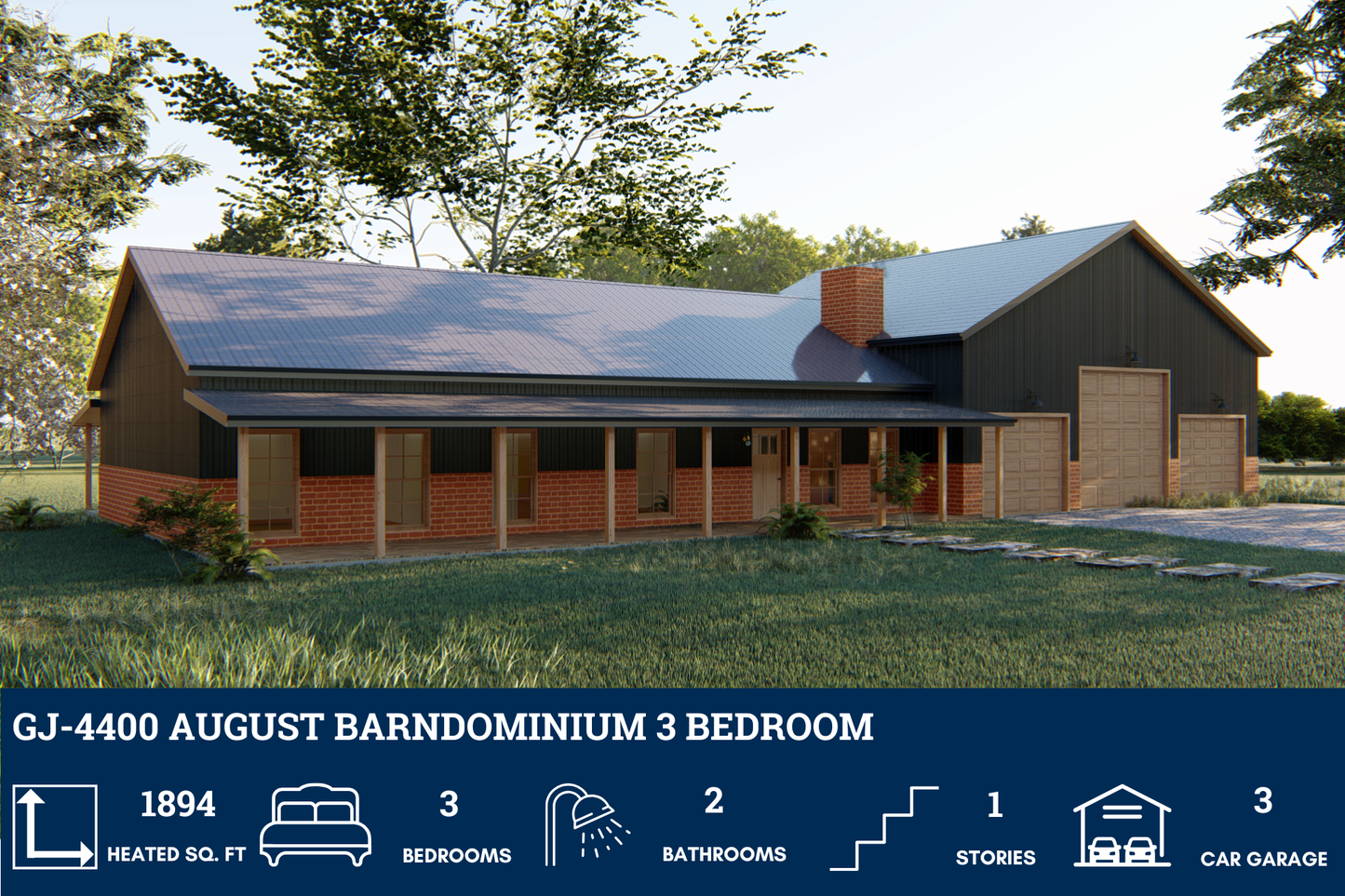 GJ-4400 August Barndominium House Plan