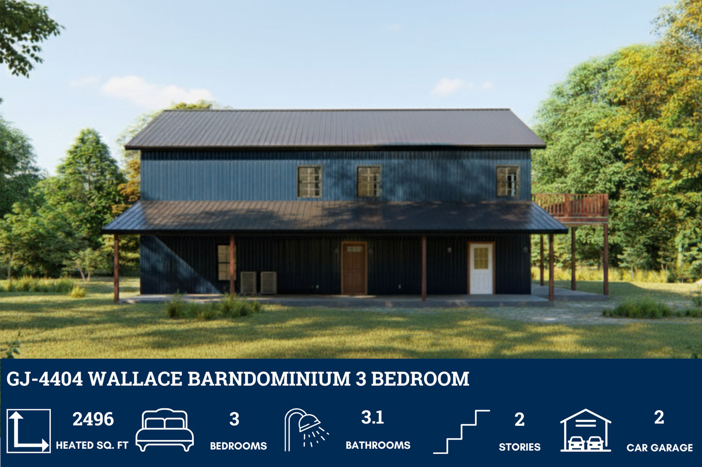GJ-4404 Wallace Barndominium House Plan