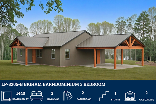 LP-3205-B Bigham Barndominium House Plan