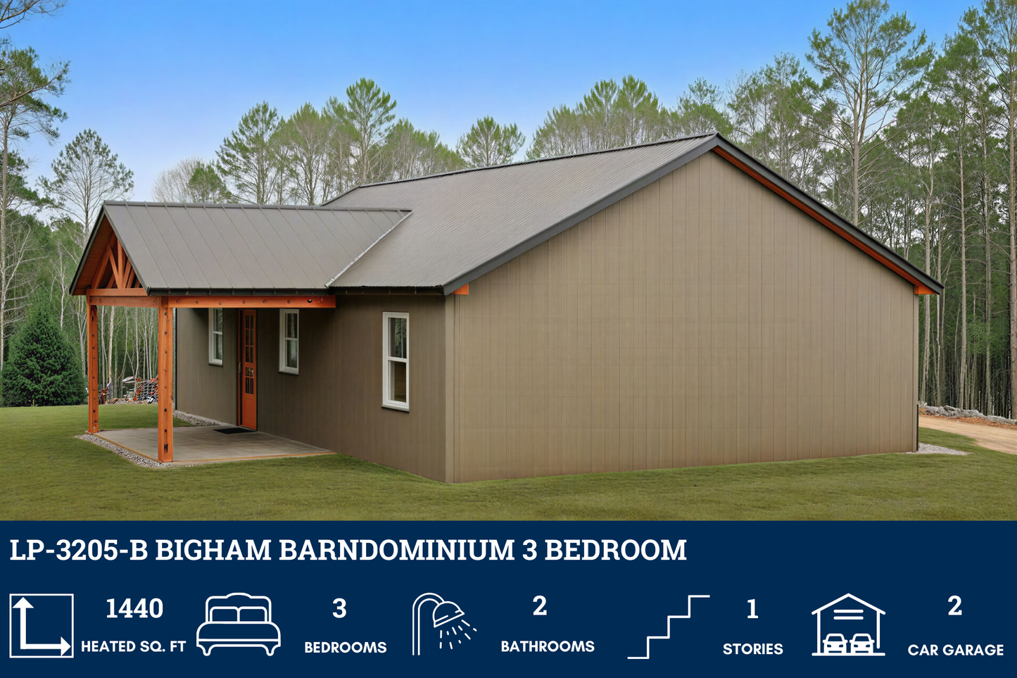 LP-3205-B Bigham Barndominium House Plan