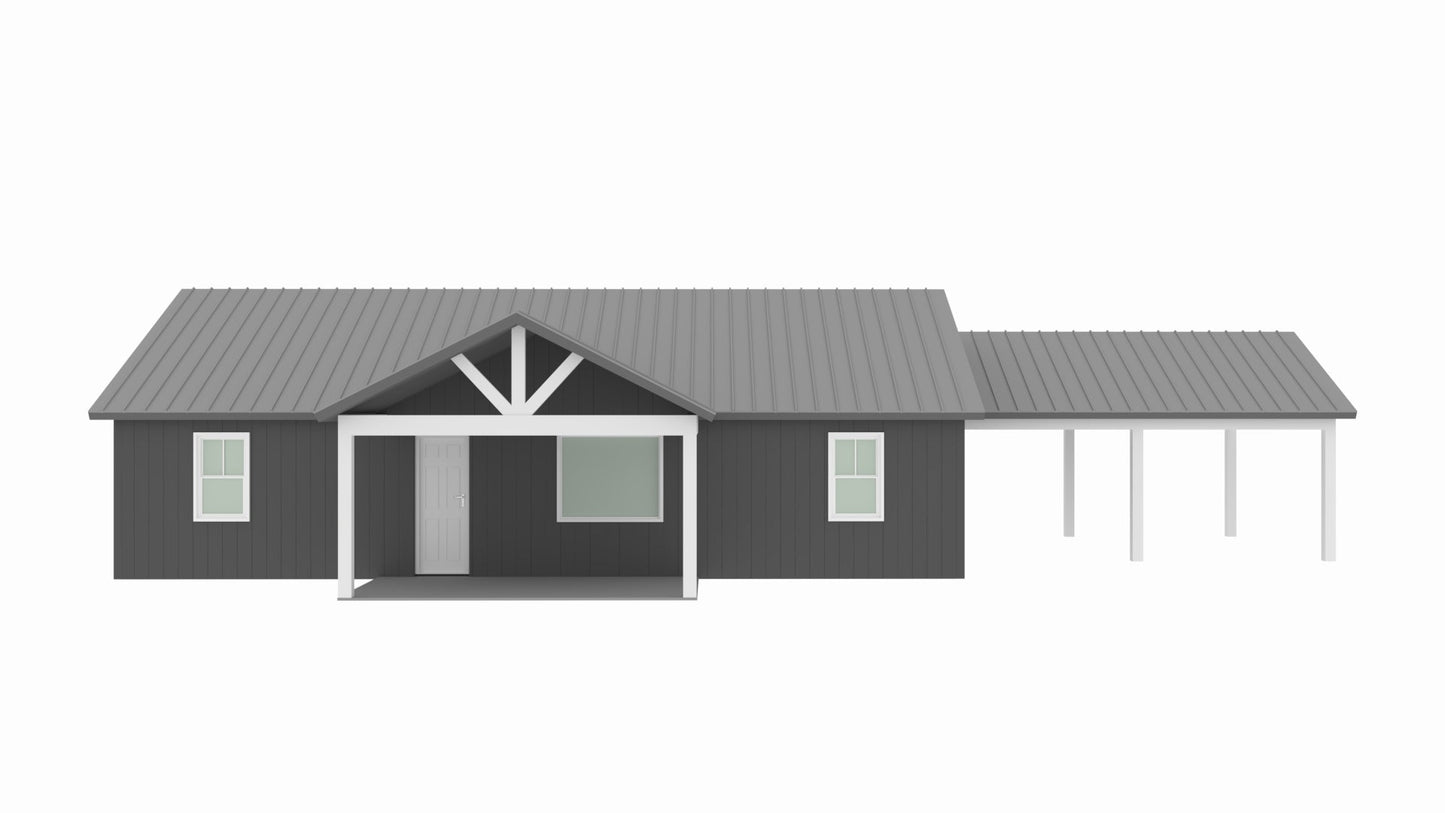 LP-3205-B Bigham Barndominium House Plan