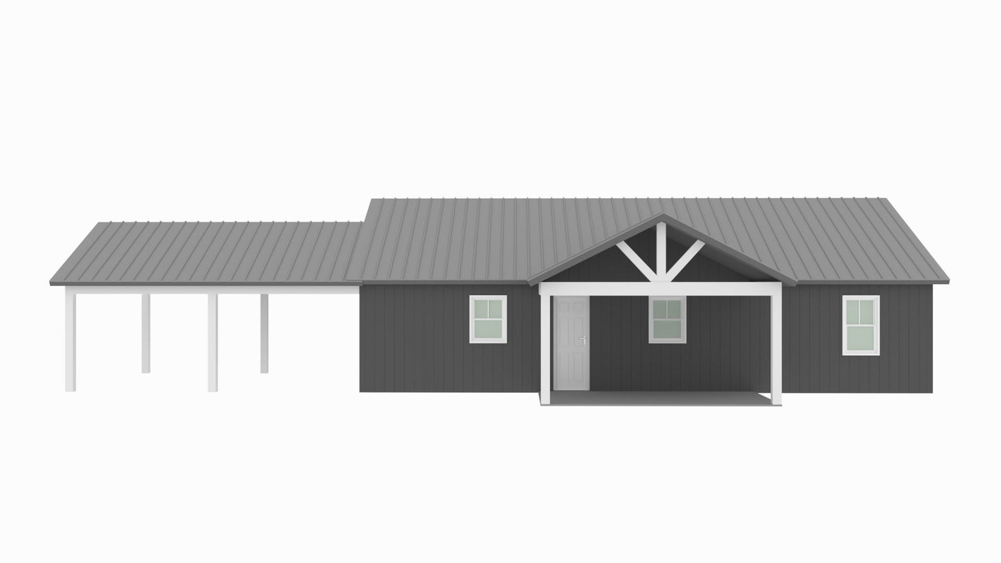LP-3205-B Bigham Barndominium House Plan