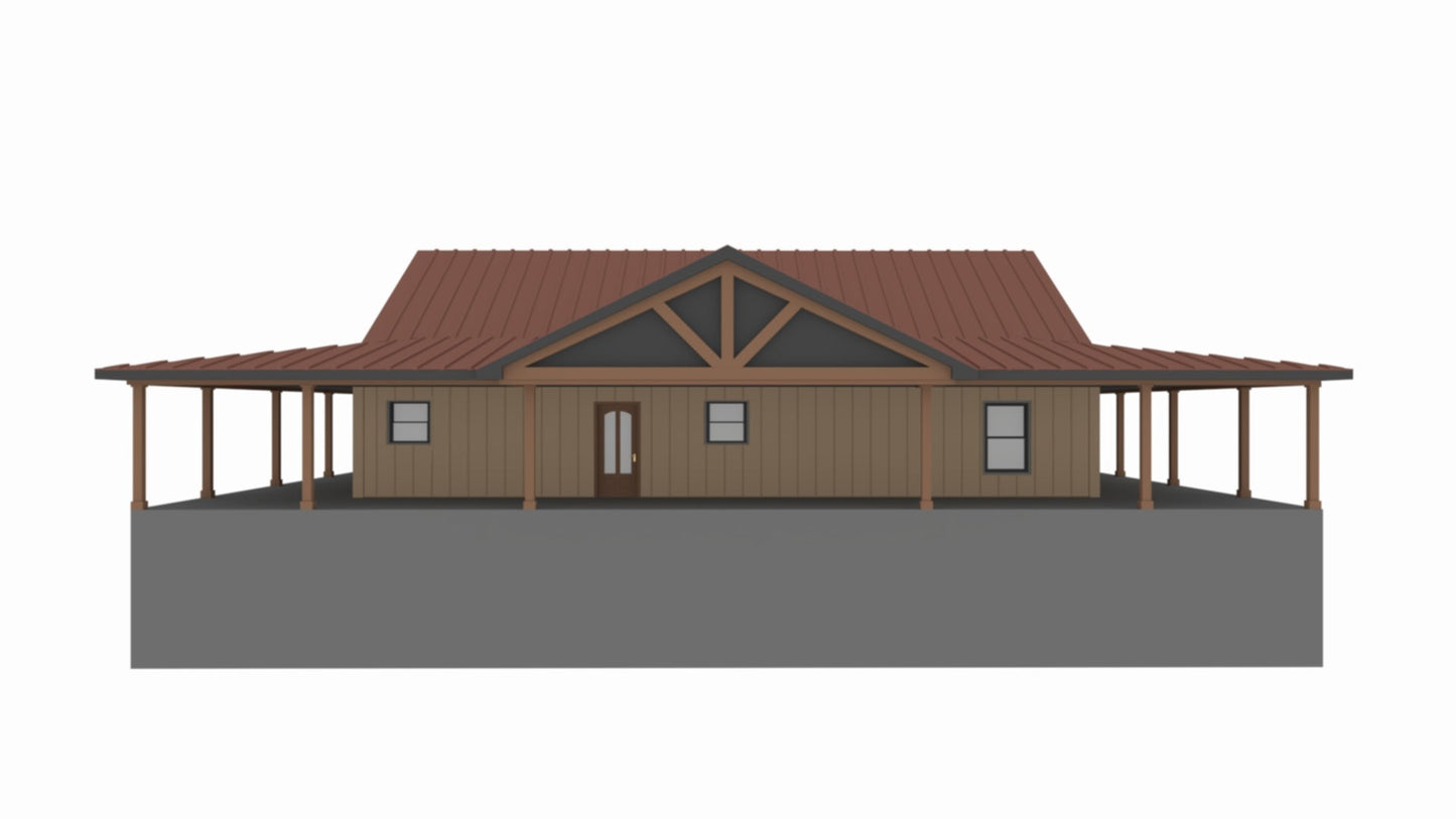 PL-2817 Randi Barndominium House Plan