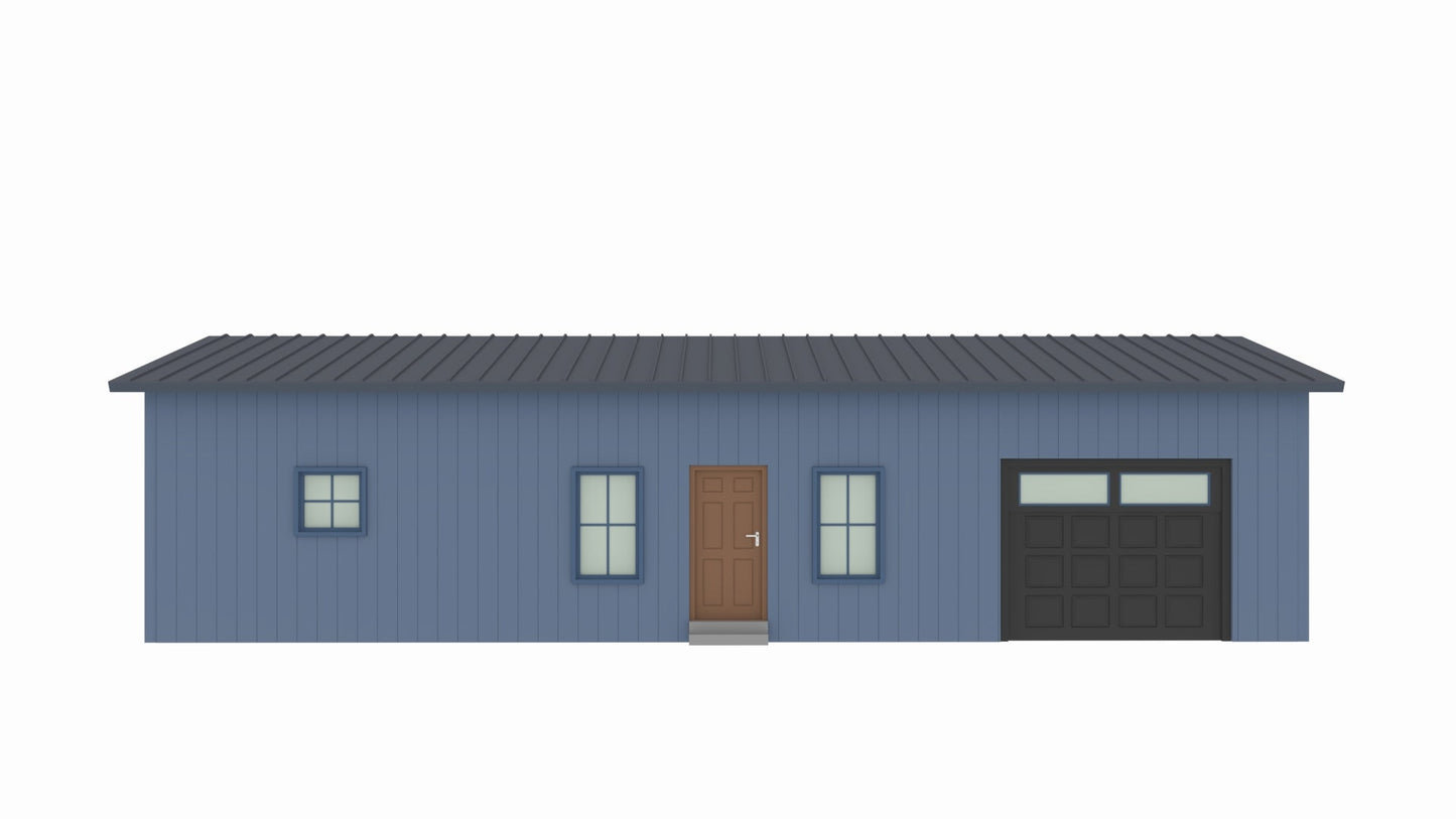 PL-2821 Mercedes Barndominium House Plan