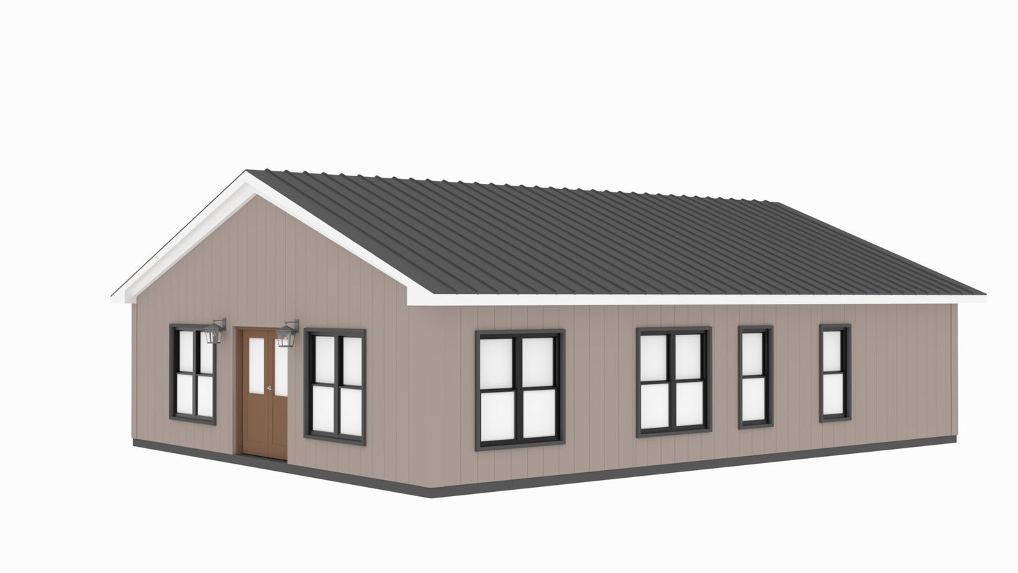 PL-3204 Atticus Barndominium House Plan