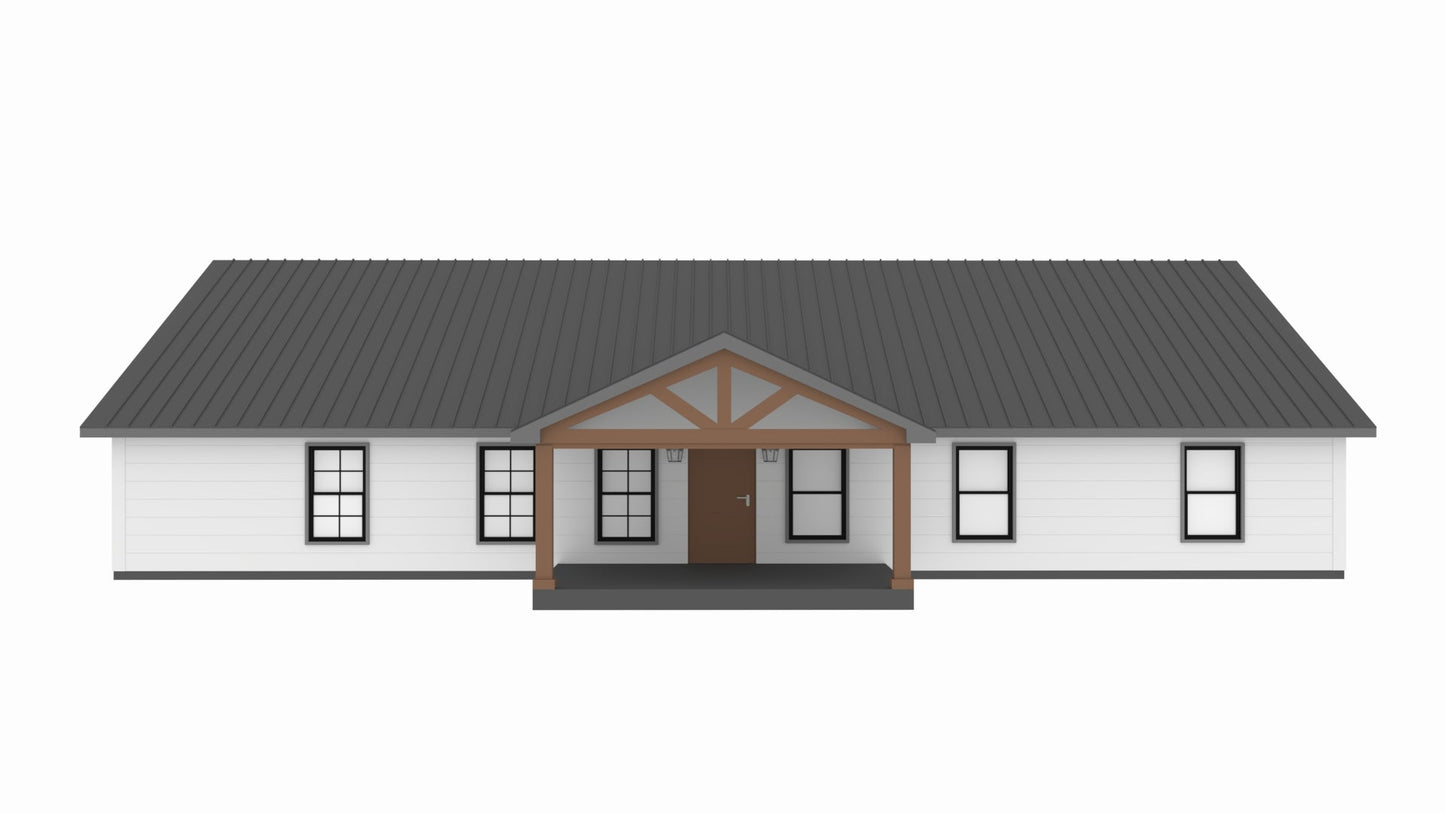 PL-60703 Sparrow Barndominium House Plan