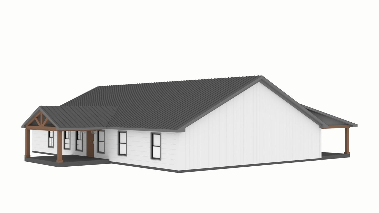PL-60703 Sparrow Barndominium House Plan