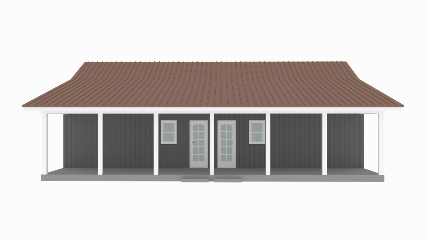 PL-61101-Duplex Barndominium House Plan