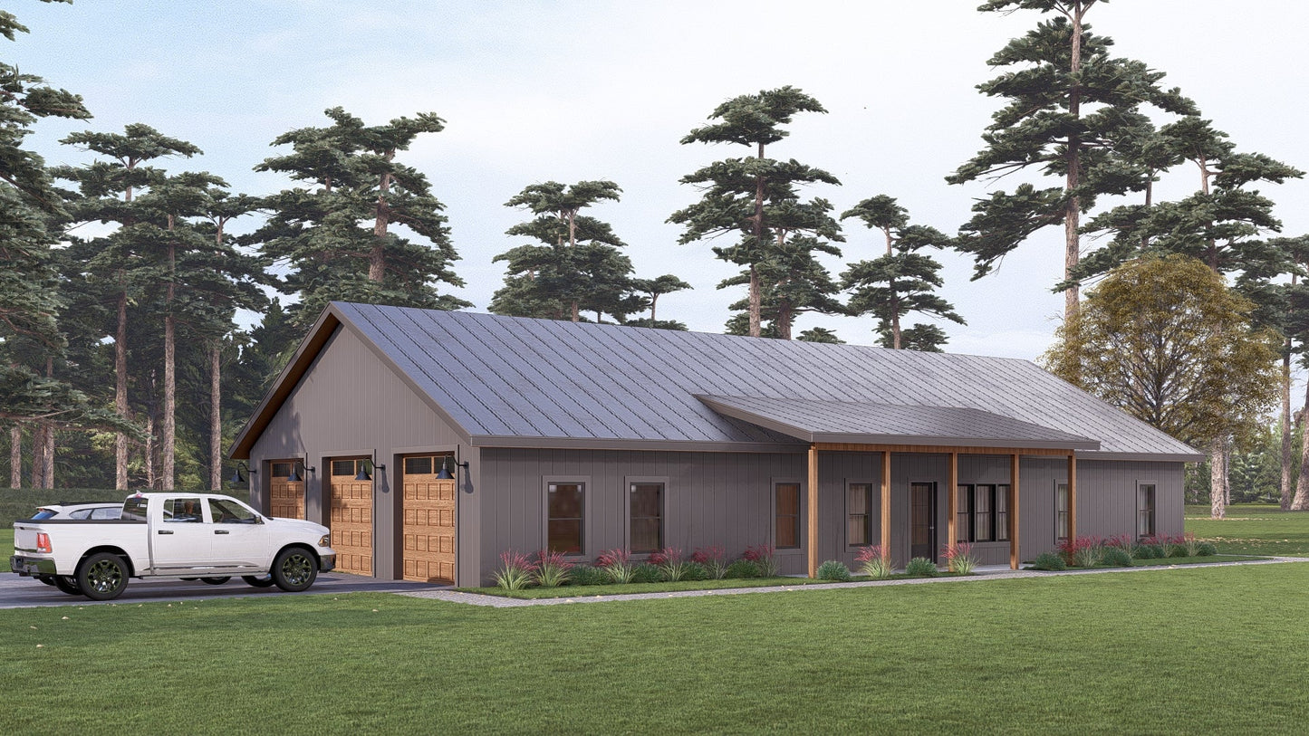 PL-61302 Barfield Barndominium House Plans