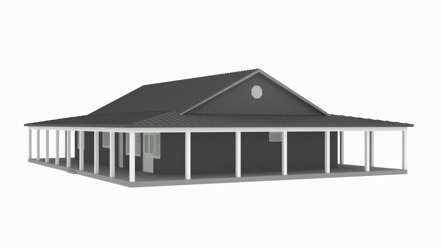 PL-61313-C Cherry Barndominium House Plan