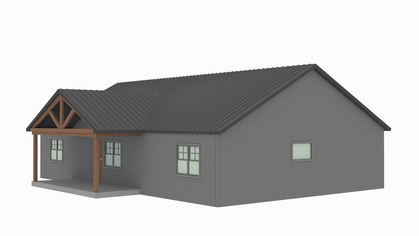 PL-61323 Angela Barndominium House Plan