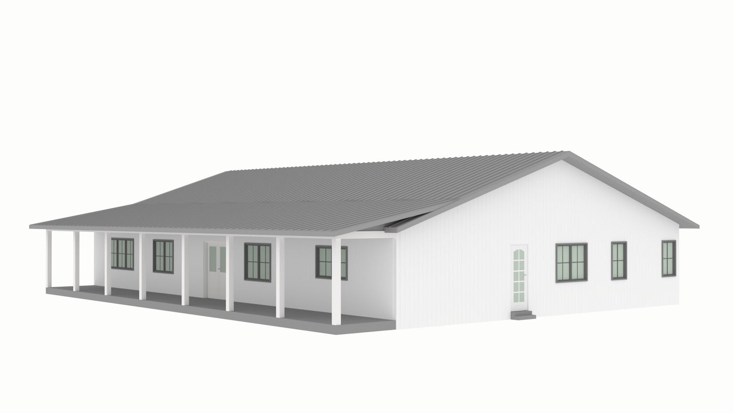 PL-61708-C Colby Barndominium House Plan