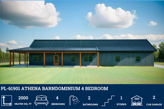 PL-61901 Athena Barndominium House Plan