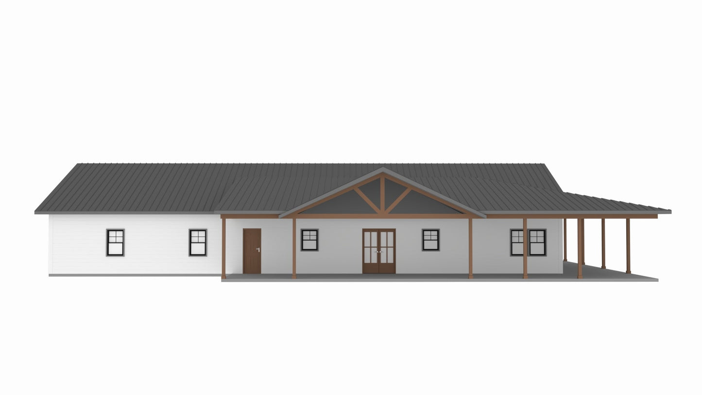 PL-61901 Athena Barndominium House Plan