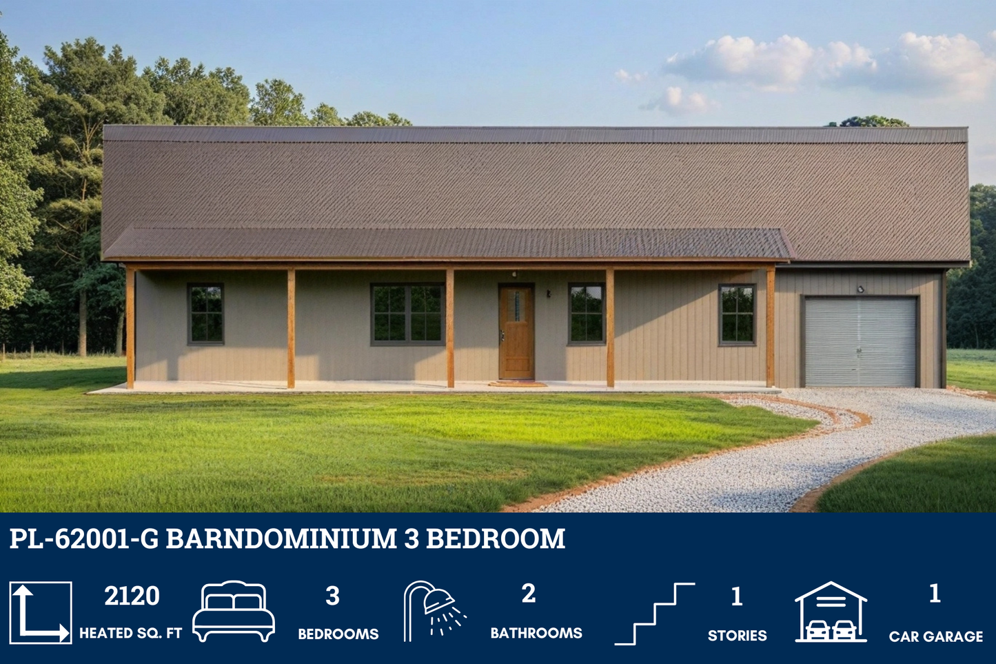 PL-62001-G Barndominium House Plan