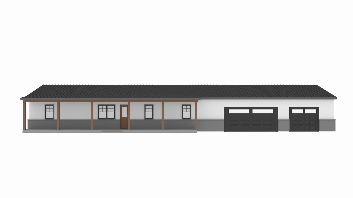 PL-62001 Greenbrush Barndominium House Plan