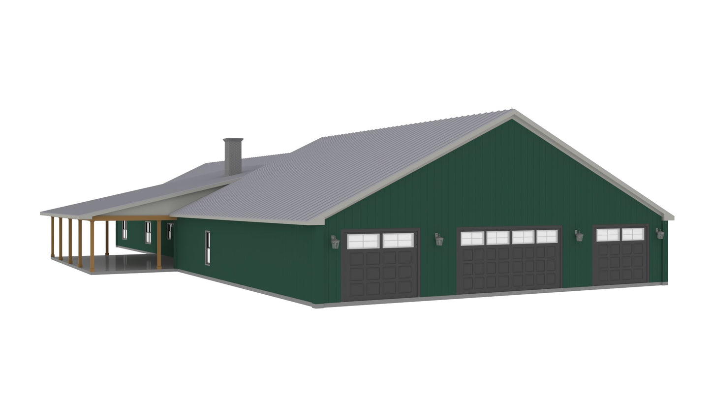 PL-62103 Willow Barndominium House Plans