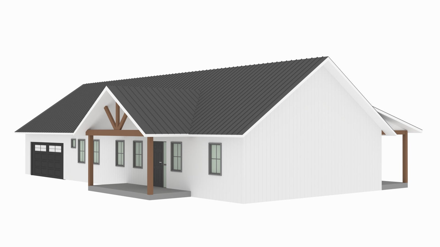 PL-62313-C Christopher Barndominium House Plan