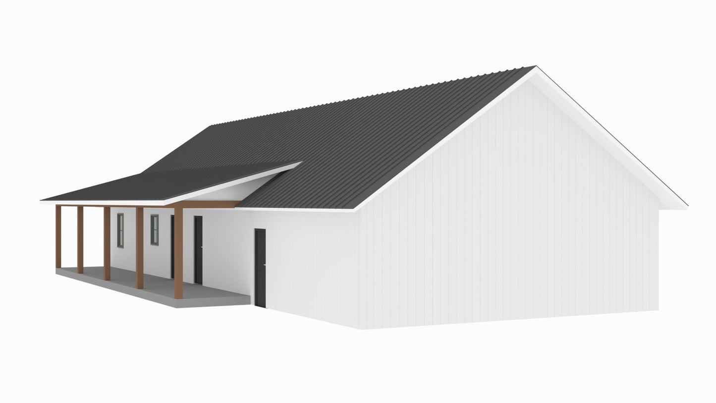 PL-62313-C Christopher Barndominium House Plan