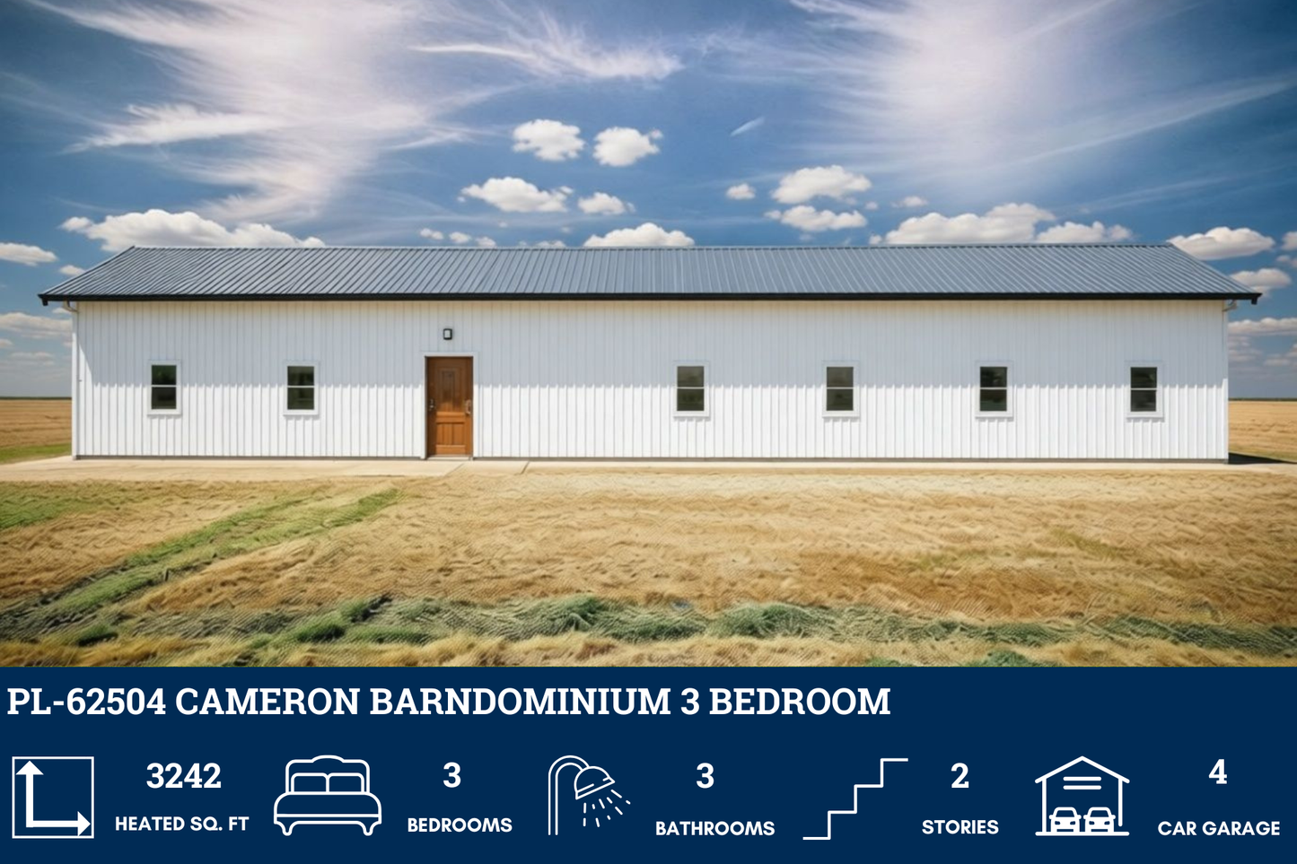 PL-62504 Cameron Barndominium House Plan
