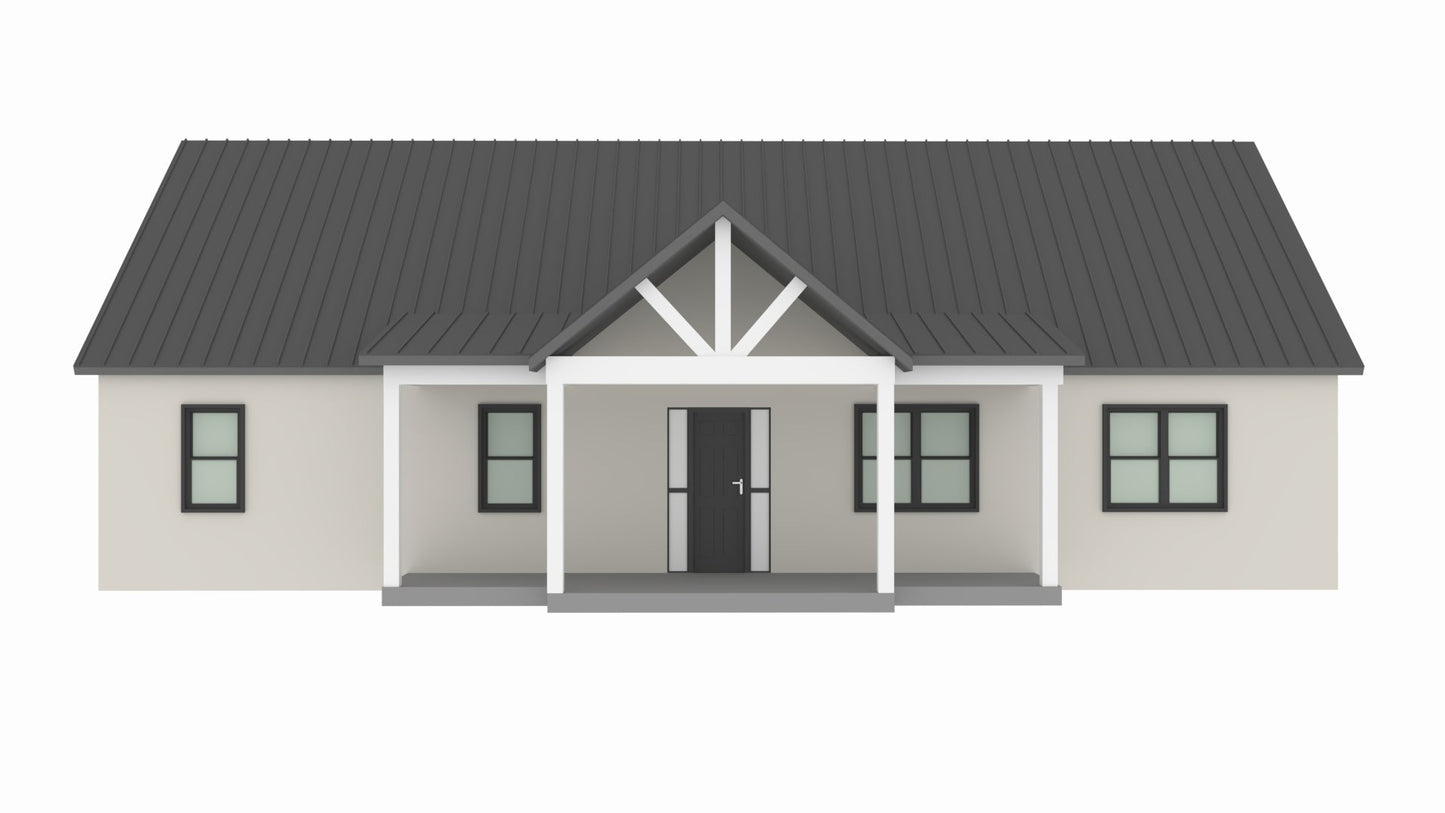 PL-62513-W Wooddale Barndominium House Plan