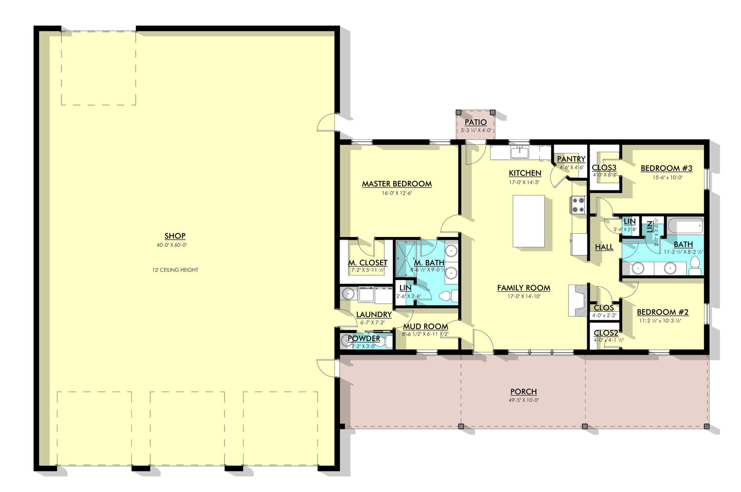 PL-62516 Johnson Barndominium House Plan