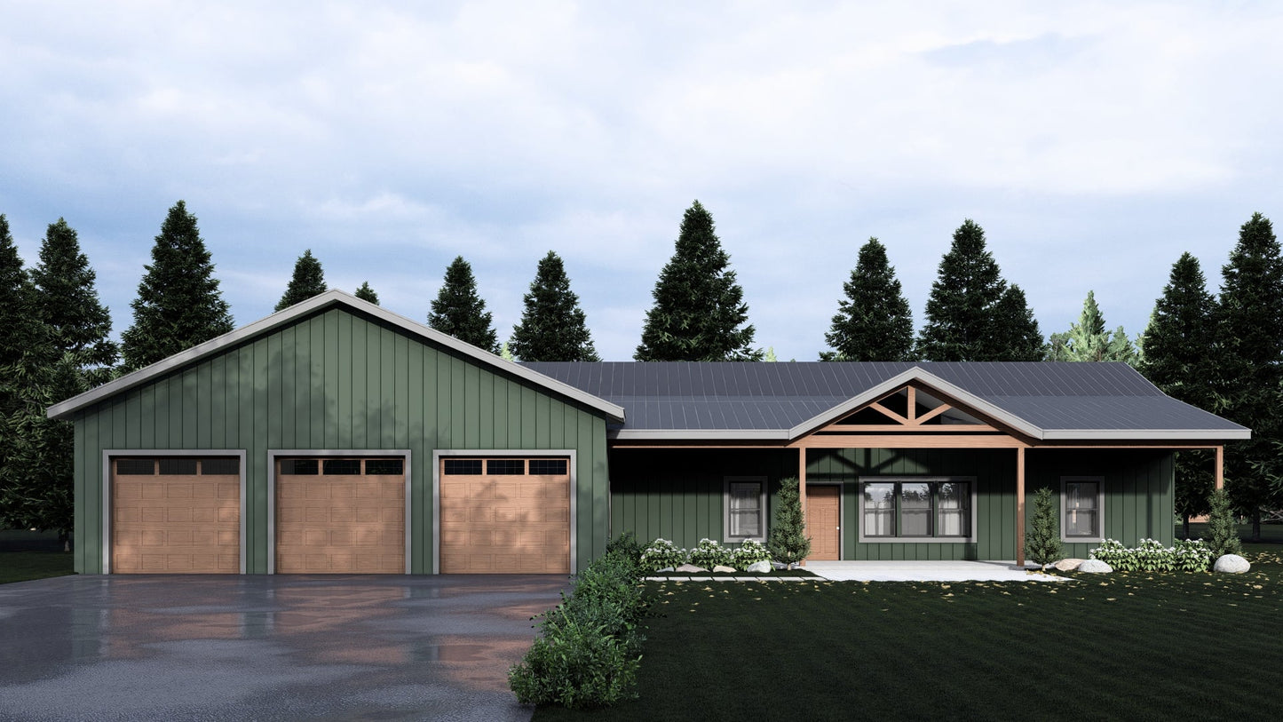 PL-62516 Johnson Barndominium House Plan