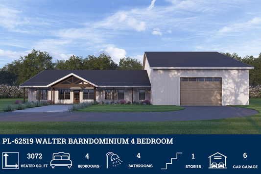 PL-62519 Walter Barndominium House Plan