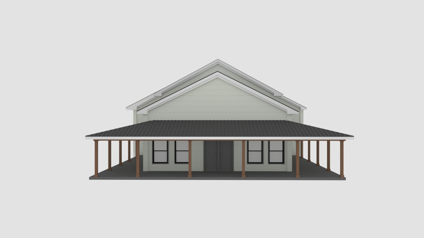 PL-62749 Wellington Barndominium House Plan