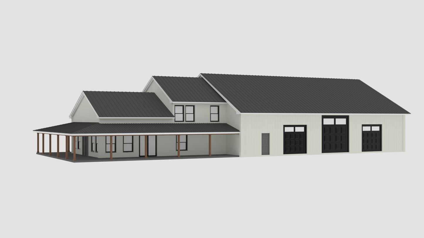 PL-62749 Wellington Barndominium House Plan