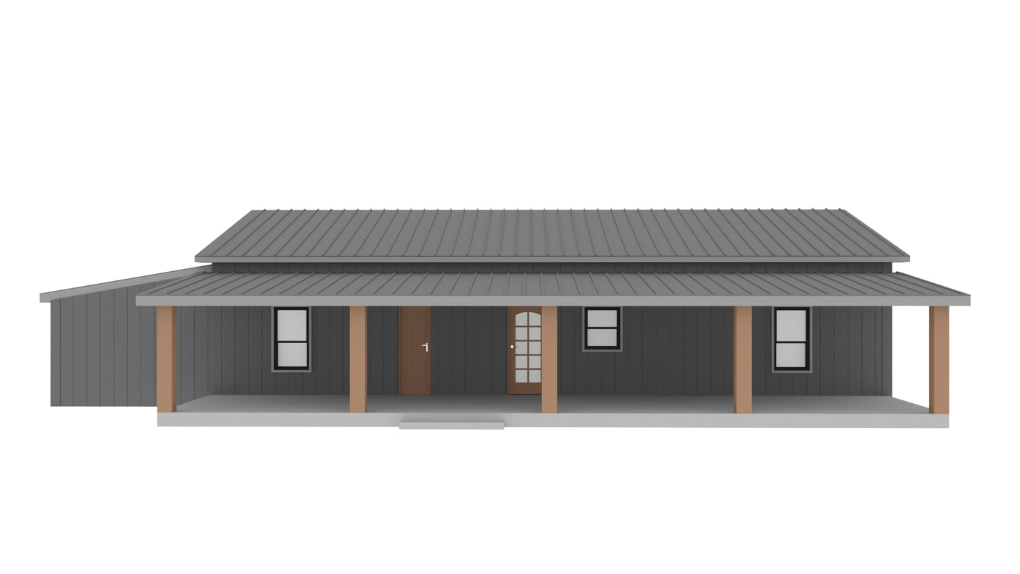 PL-62762 Jasper Barndominium House Plan