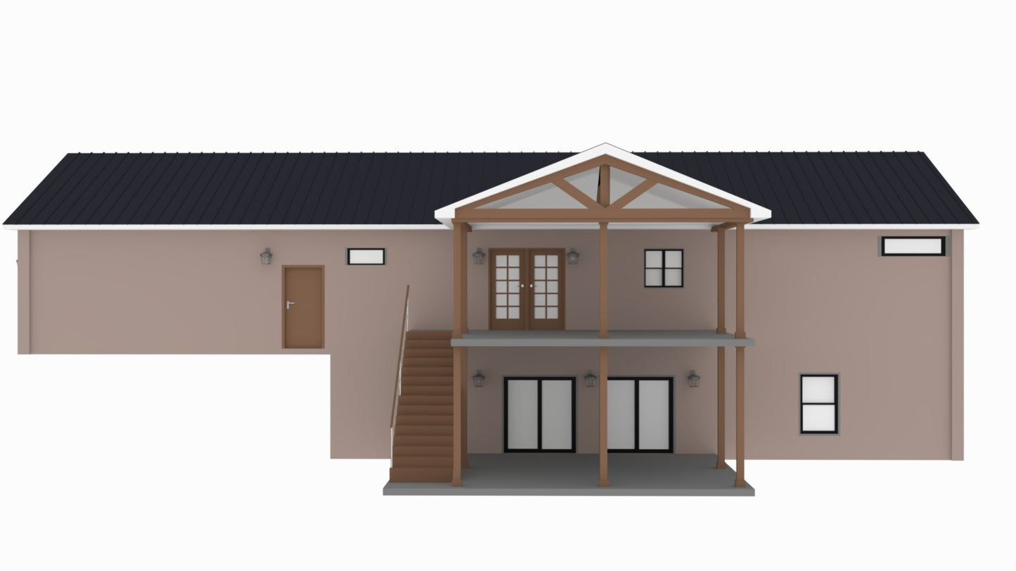 PL-62777 Crystal Barndominium House Plan