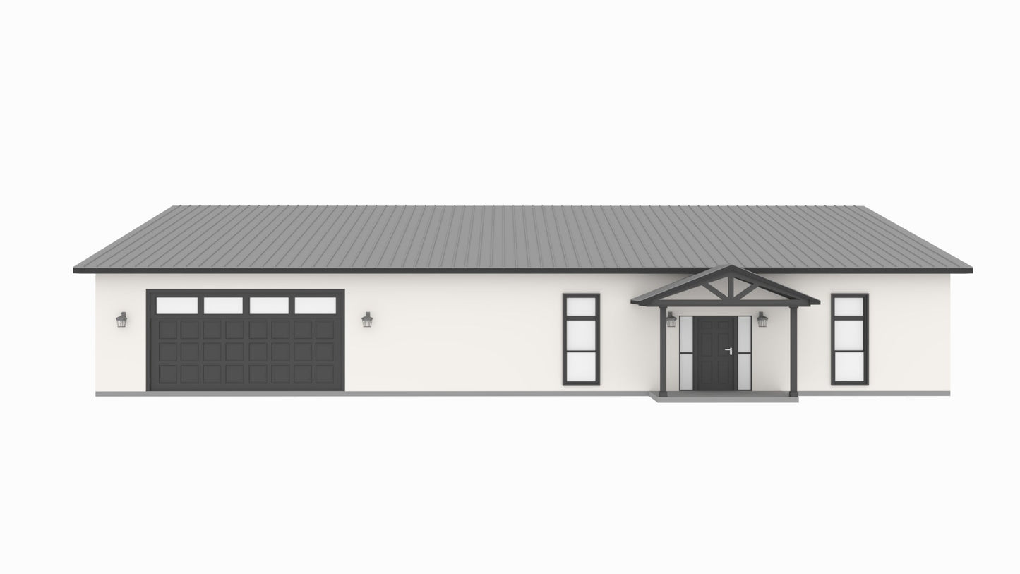 PL-62834 Edison Barndominium House Plan