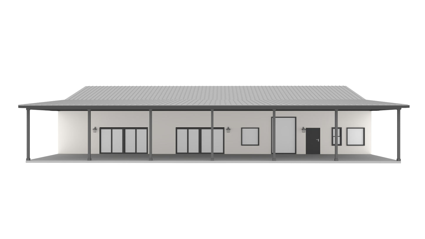 PL-62834 Edison Barndominium House Plan